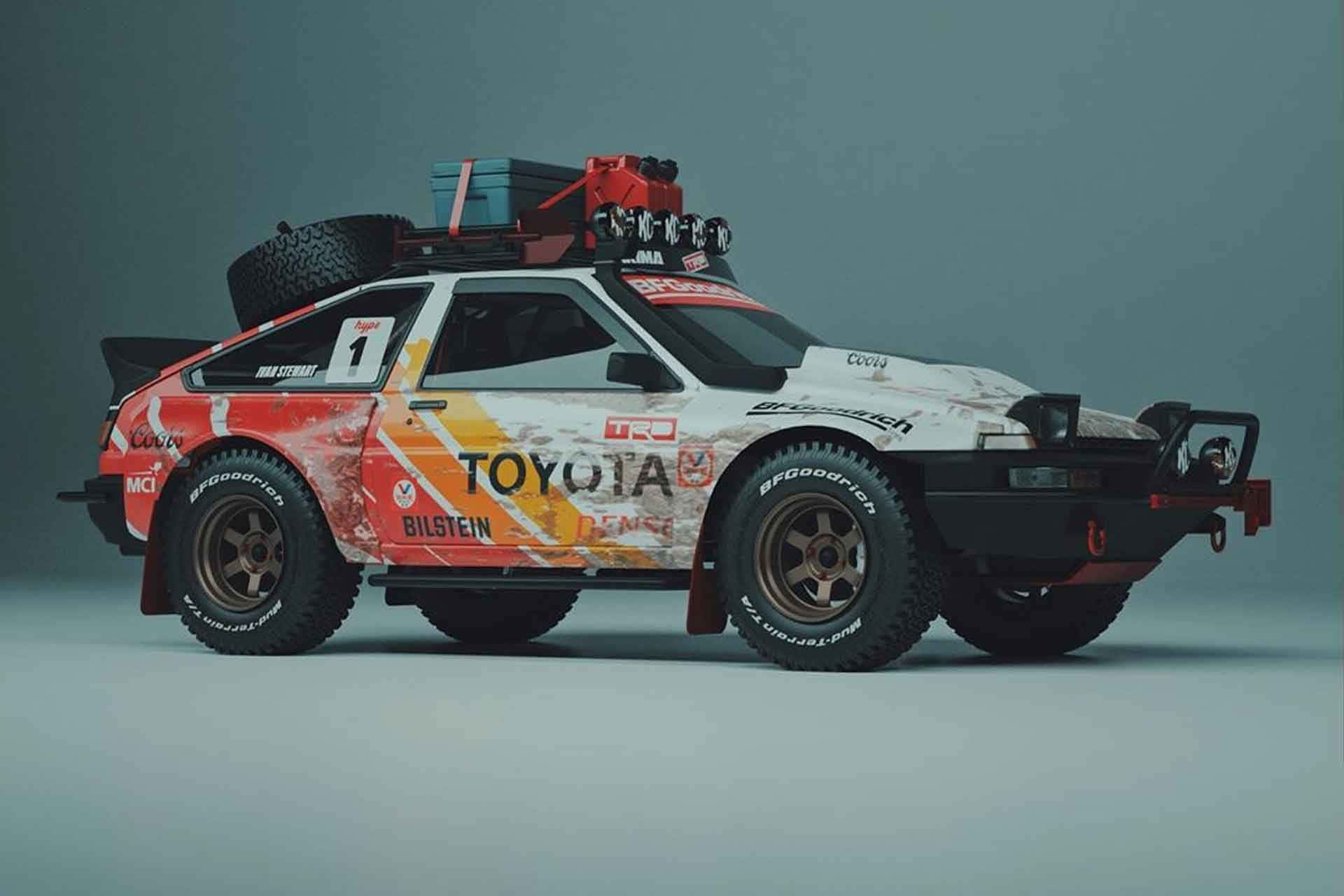 Toyota rally car, orange and white livery, rugged 4x4 vehicle, Full HD Desktop Wallpaper