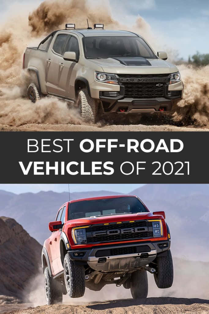 beige, red, off-road pickup truck, SD Phone Wallpaper