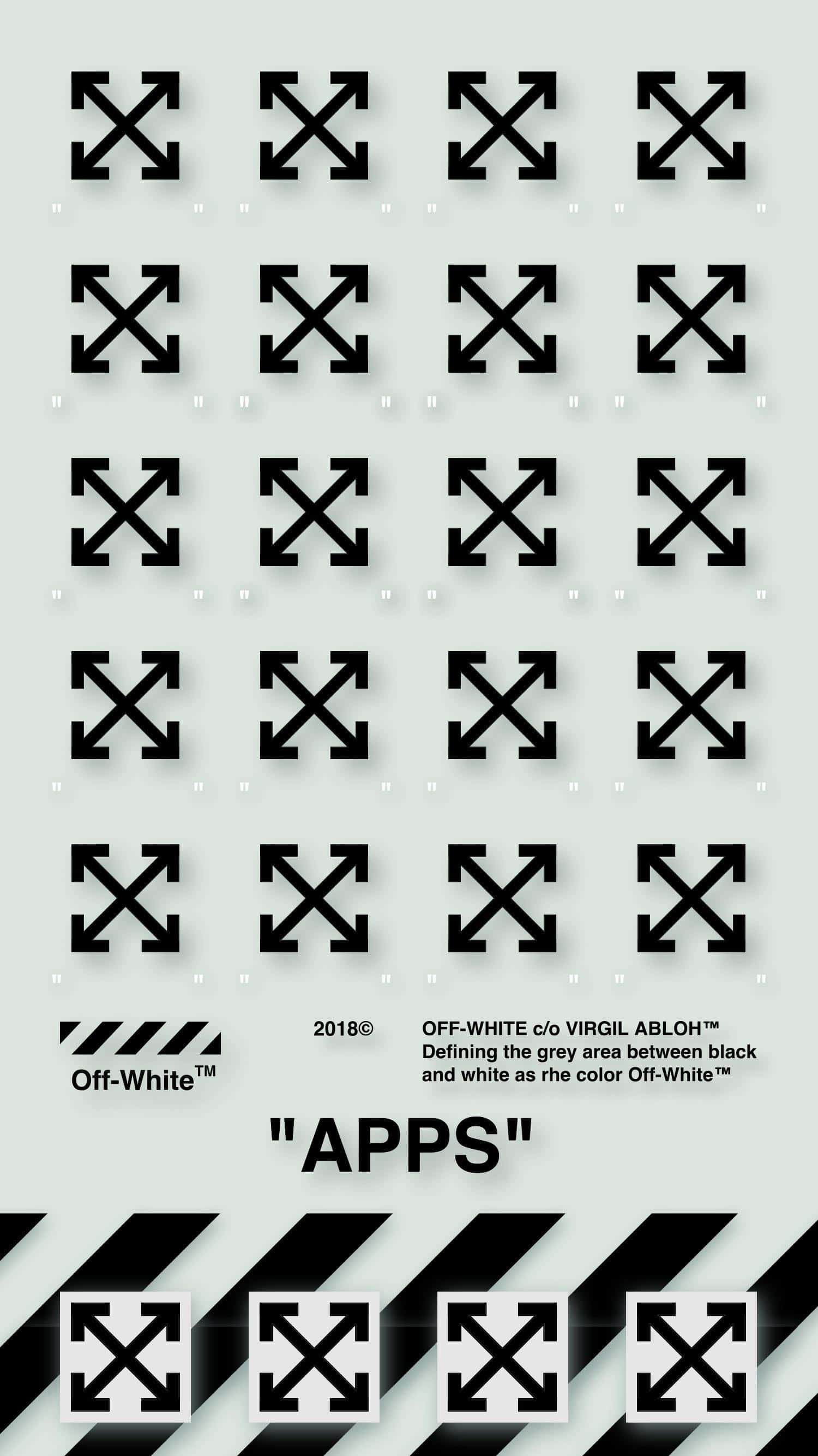 Off White, black and white design, arrows, 2K Phone Wallpaper