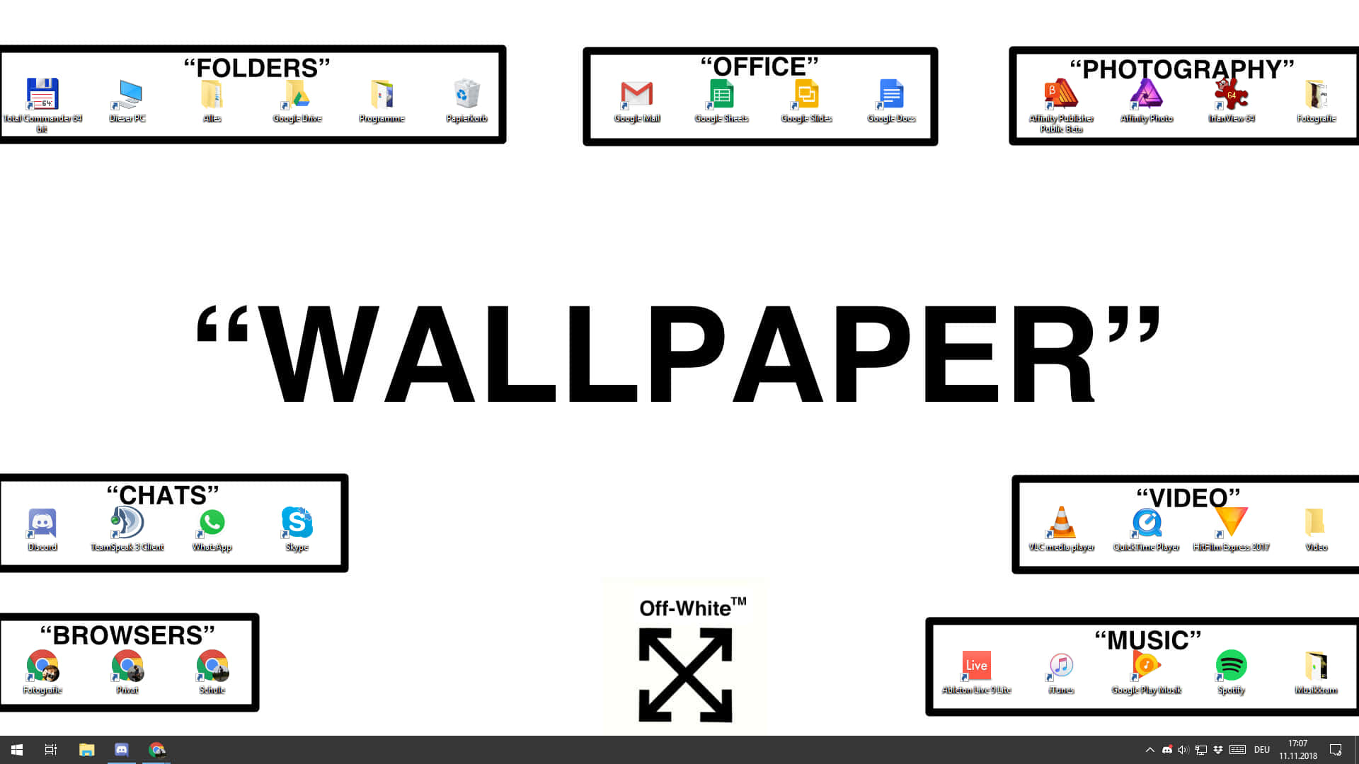 Off White, desktop wallpaper, app folders, Full HD Desktop Wallpaper