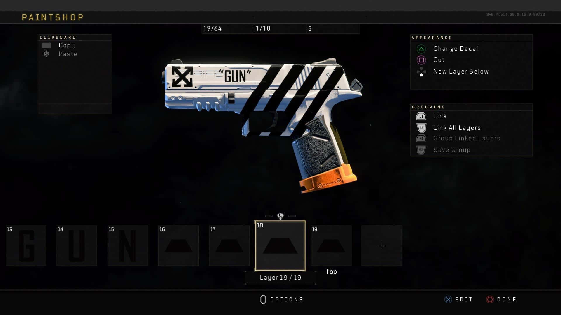 Off White Desktop, stylized white pistol, black stripes, Full HD Desktop Wallpaper