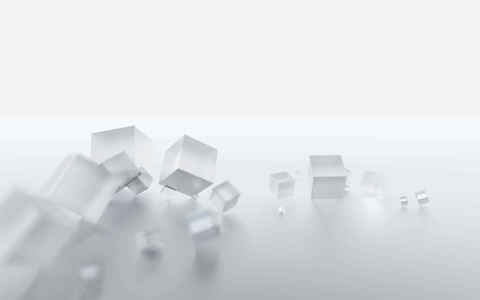 white pc, modern desktop computer, translucent cubes, Full HD Desktop Wallpaper
