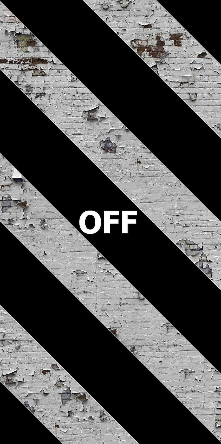 Off White iPad, black diagonal stripes, weathered white brick wall, HD Phone Wallpaper