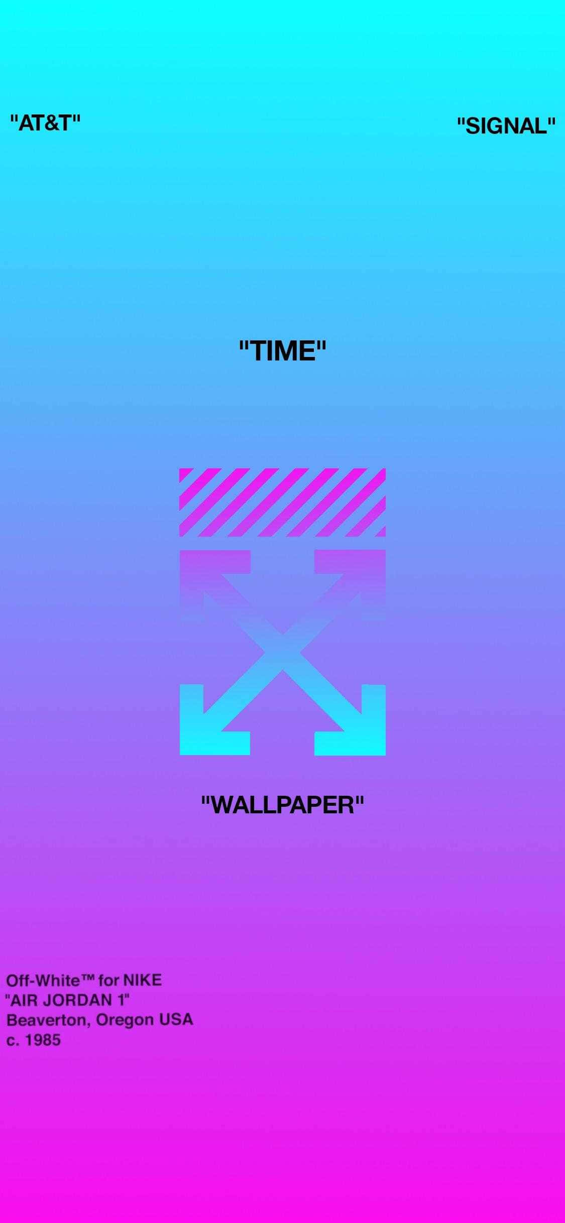 Off White iPad, gradient background, bold geometric arrows, Full HD Phone Wallpaper