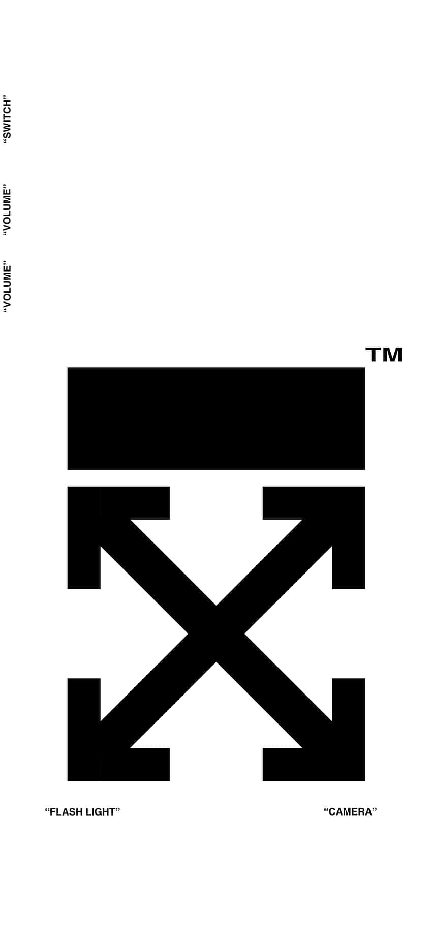 Off White iPad, black logo, four arrows pointing outward, HD Phone Wallpaper