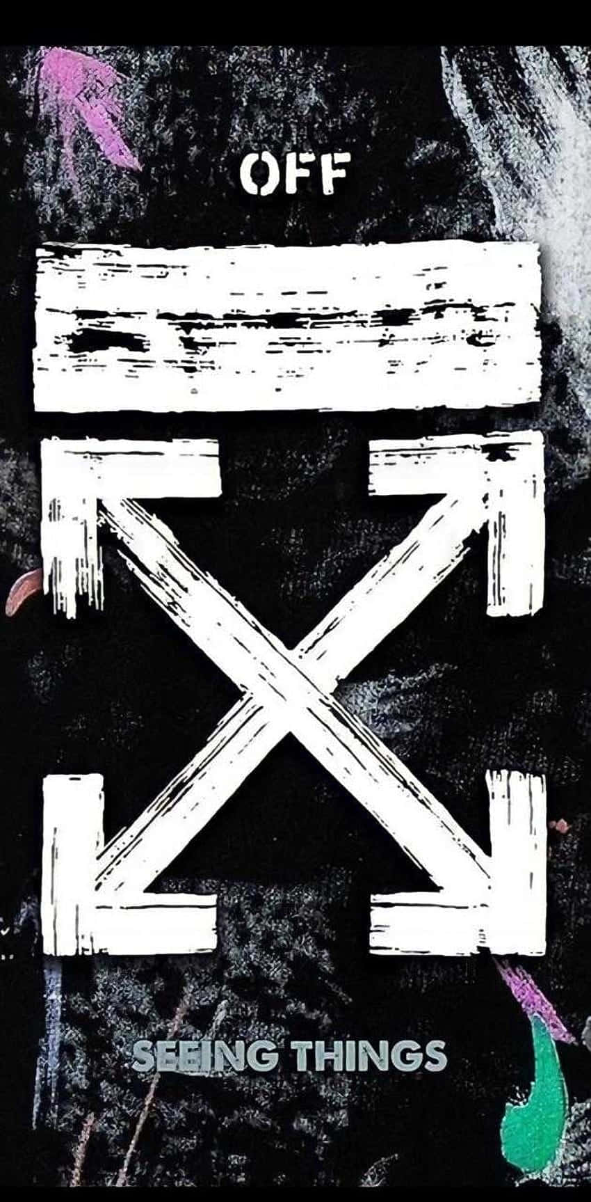 Off White iPhone, white arrows, gritty black background, HD Phone Wallpaper