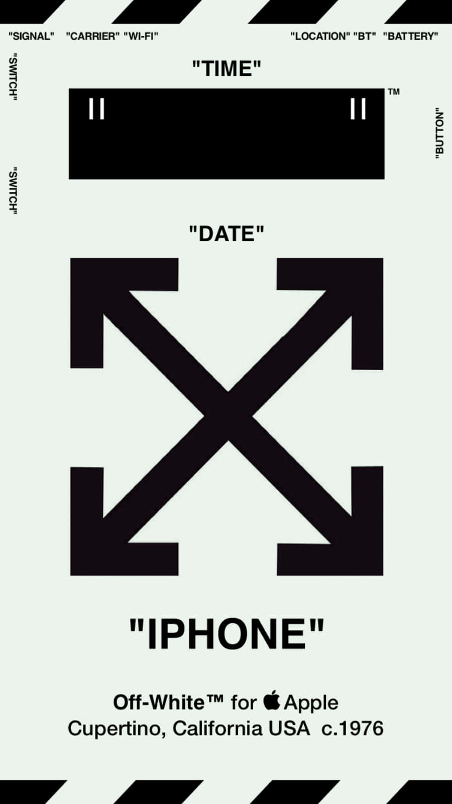 Off White iPhone 11, black and white graphic design, bold arrows, HD Phone Wallpaper