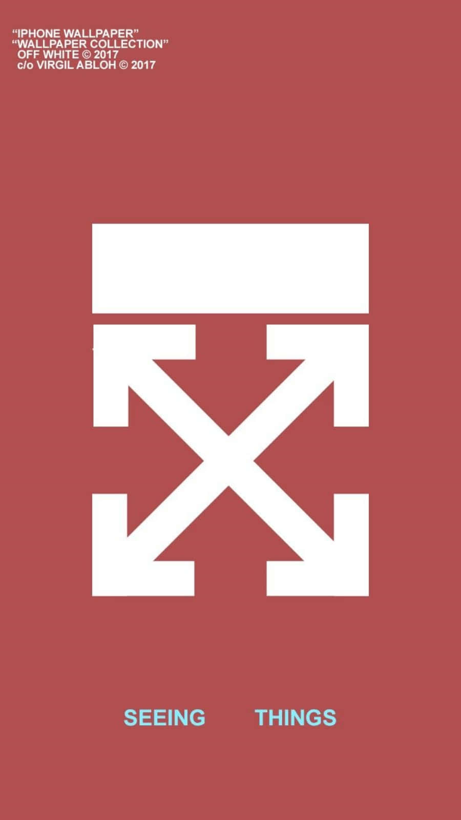 Off White iPhone 11, white arrow logo, solid red background, HD Phone Wallpaper