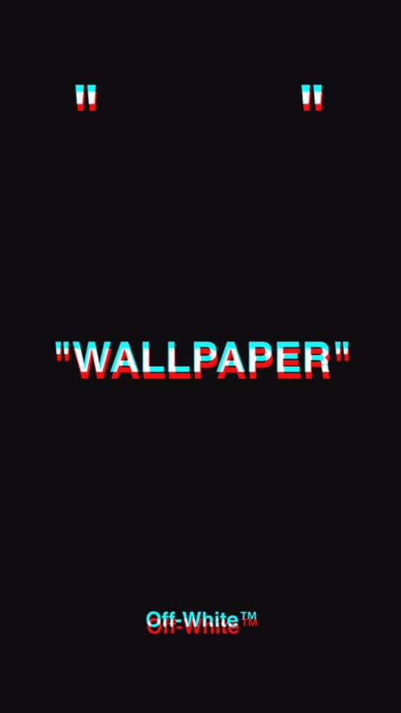 Off White iPhone, glitchy text, red blue and white, SD Phone Wallpaper