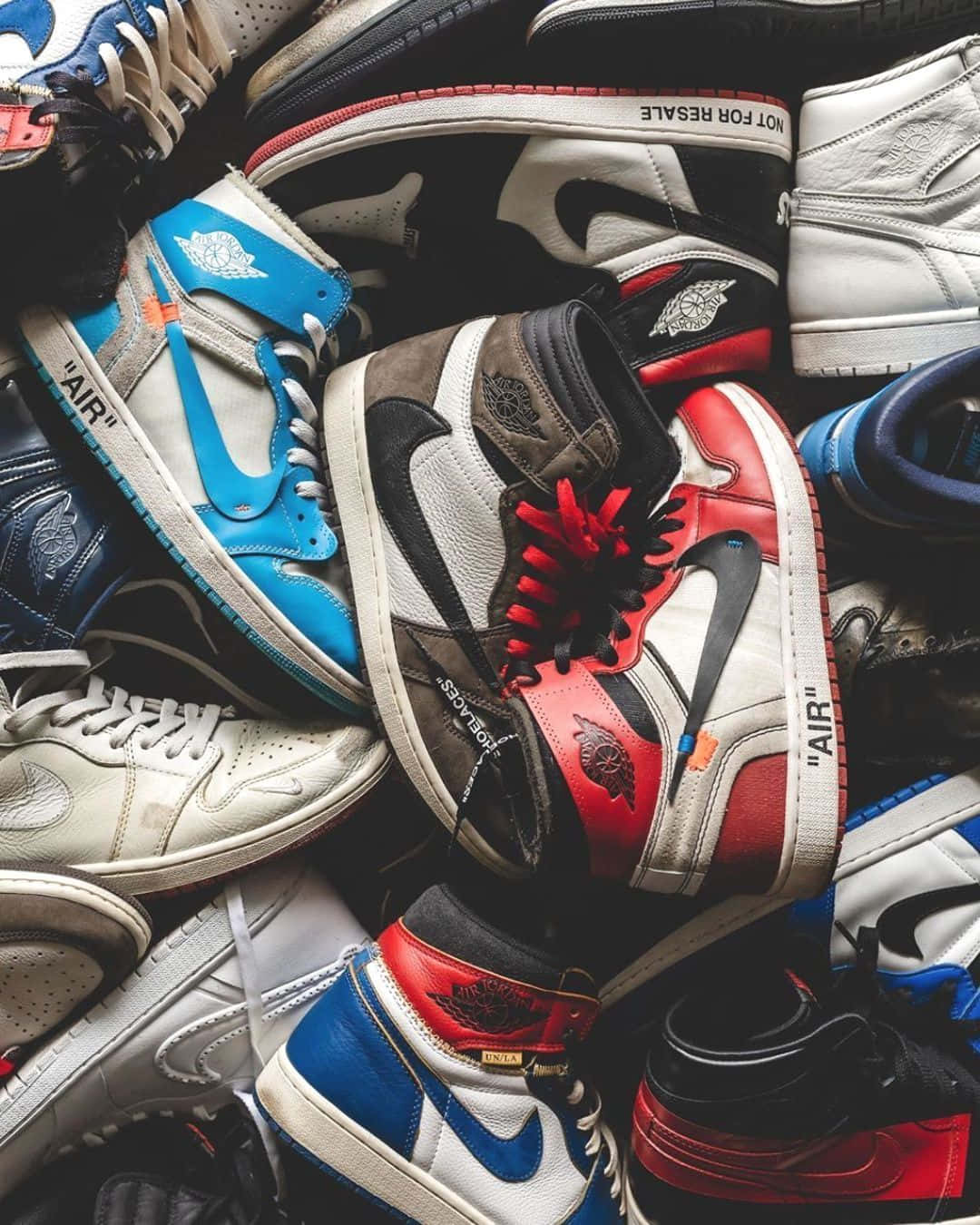 Off White Jordan 1, red, blue, HD Phone Wallpaper