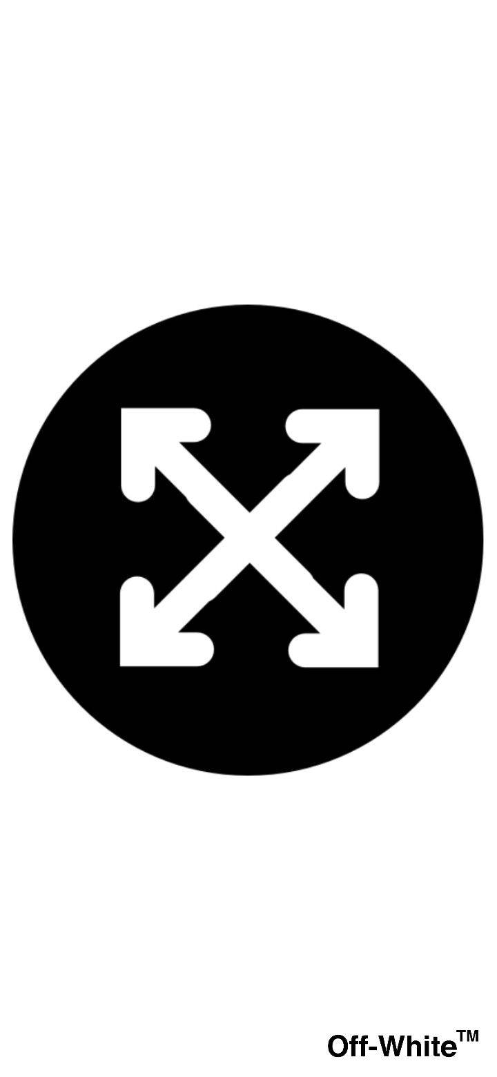 Off White Logo, heart shaped arrow, black circle, HD Phone Wallpaper