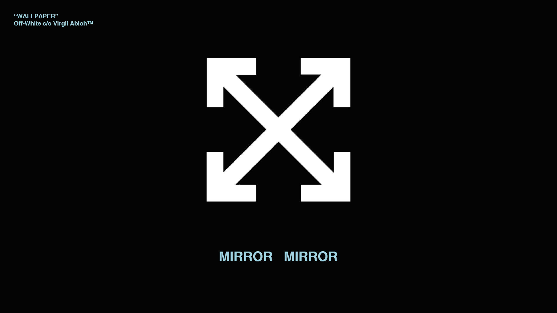 Off White Logo, mirror mirror, solid black background, Full HD Desktop Wallpaper