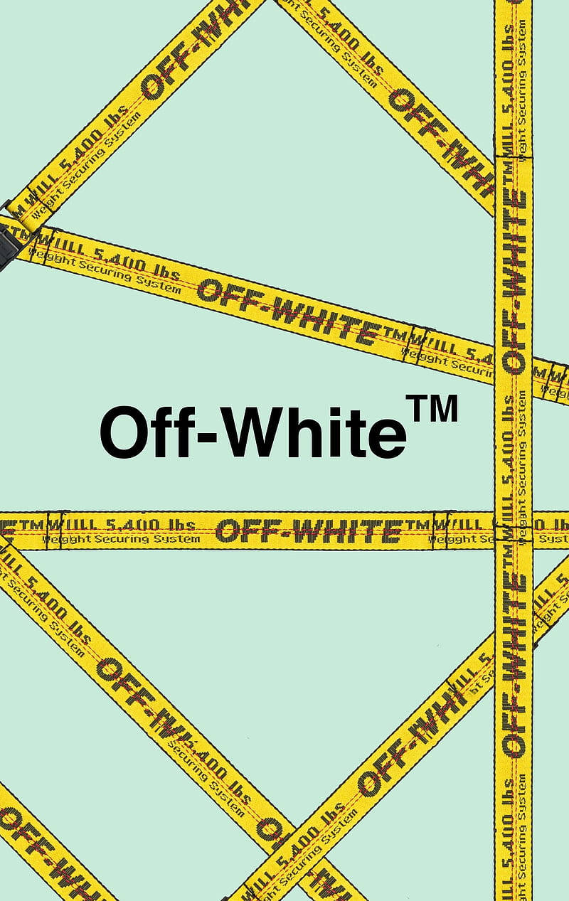 Off White Logo, yellow belt, caution tape, SD Phone Wallpaper