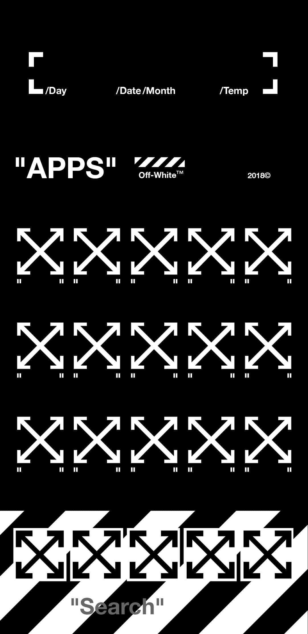 Off White, iPhone, black background, Full HD Phone Wallpaper