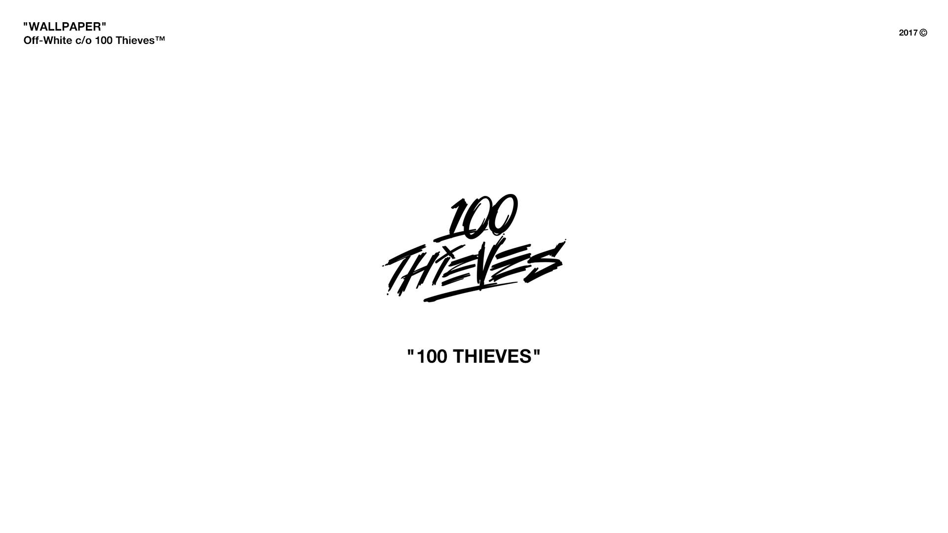 Off White Logo, 100 Thieves, black and white, Full HD Desktop Wallpaper