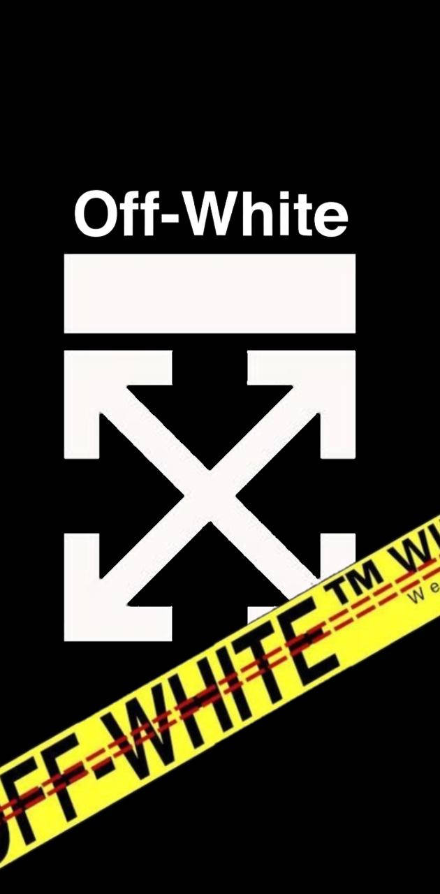 Off-White logo, crossed arrows, black background, HD Phone Wallpaper