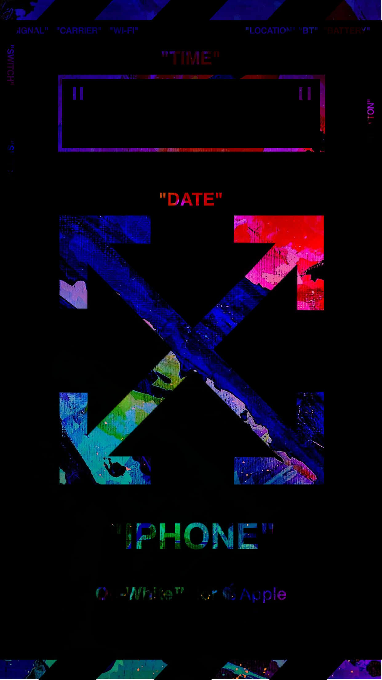 Off White, iPhone, colorful fragmented X logo, Full HD Phone Wallpaper