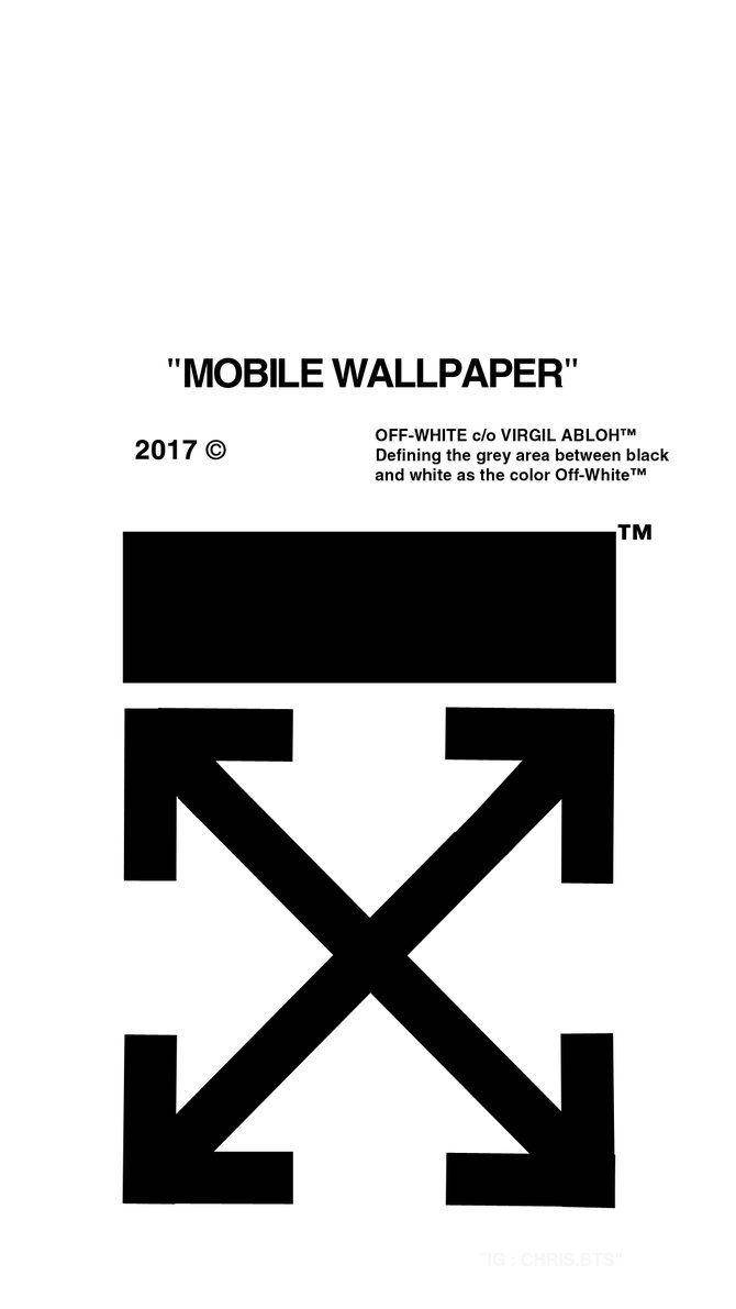 Off White Logo, white, black and white, SD Phone Wallpaper
