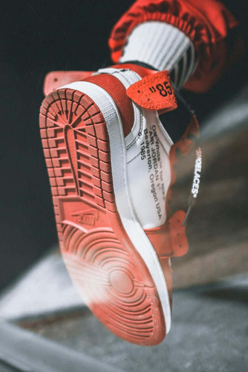 Off White Shoes, red and white, sneaker, SD Phone Wallpaper