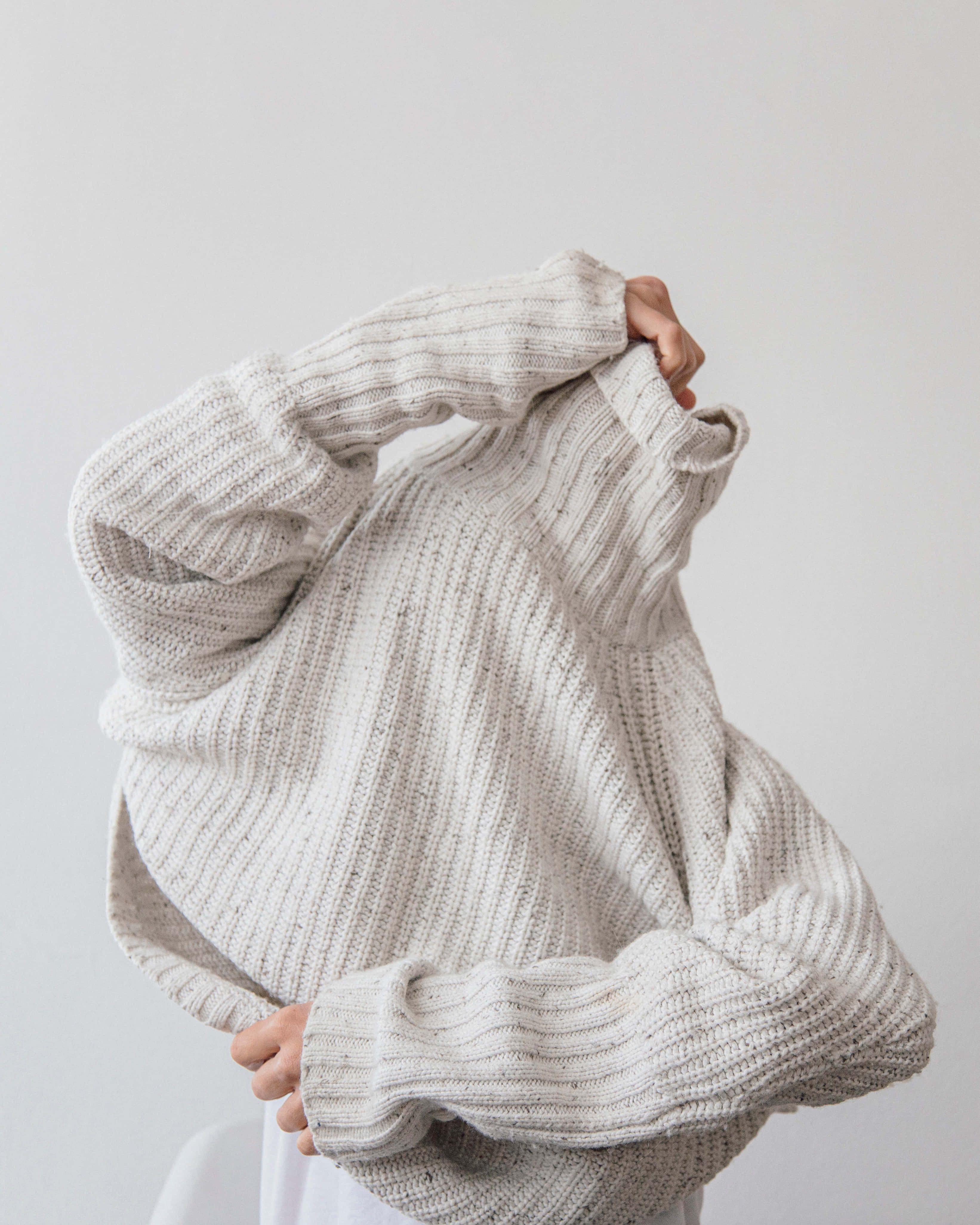 Off White, turtleneck sweater, beige ribbed knit, 4K Phone Wallpaper