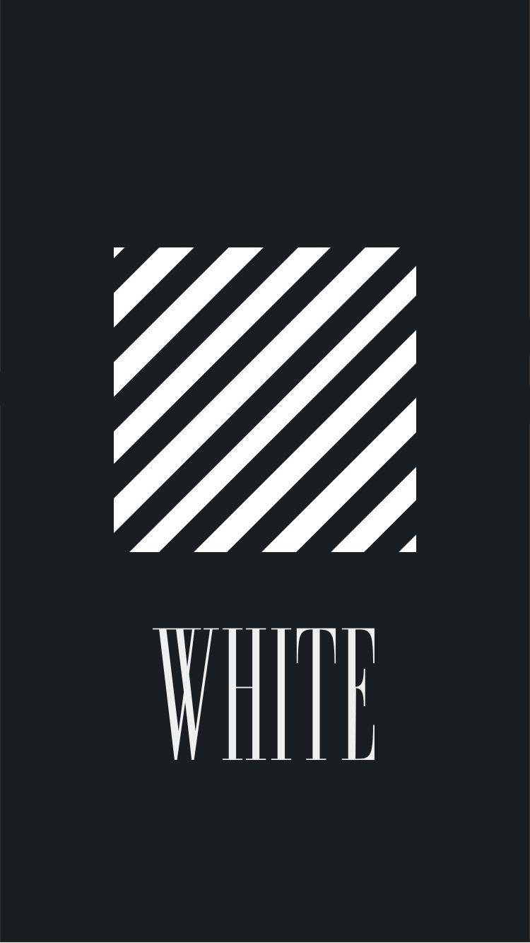 Off White, square logo, white diagonal stripes, HD Phone Wallpaper