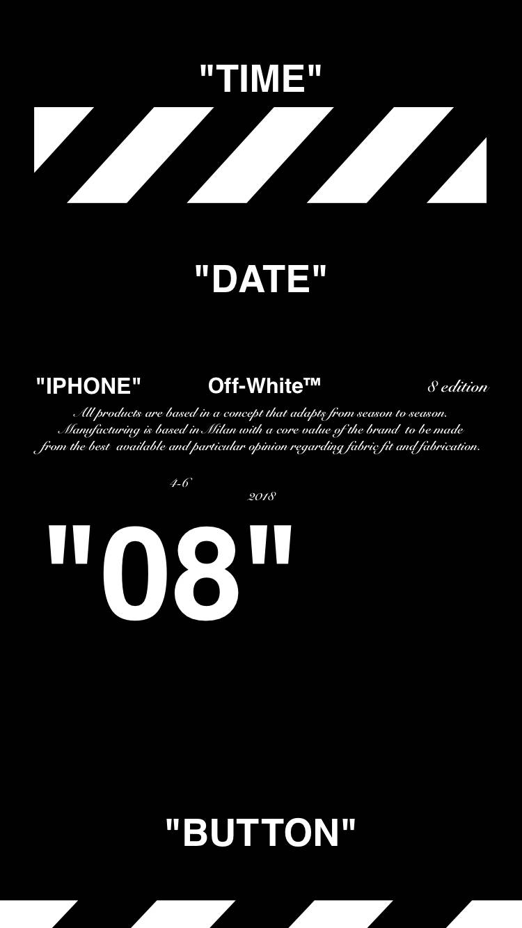 Off White, black and white, white text, HD Phone Wallpaper