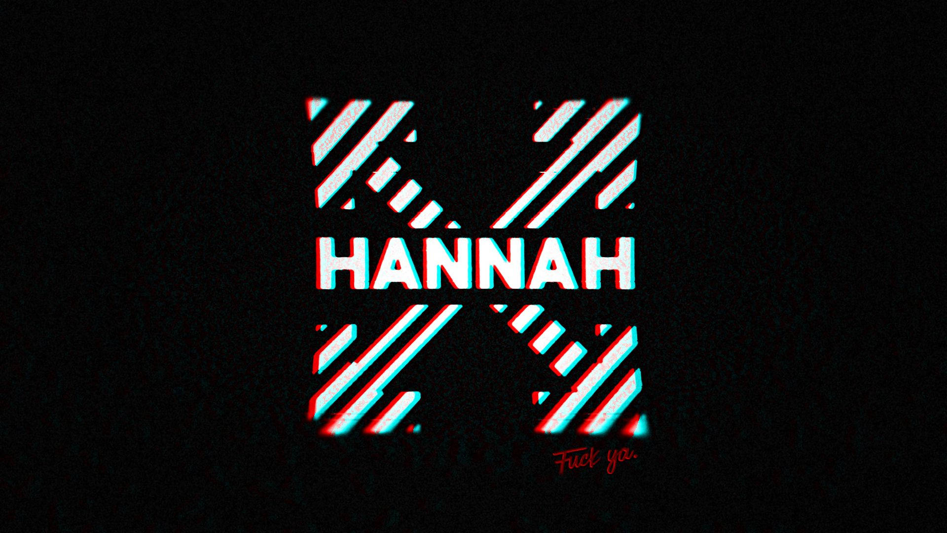 Off White, hannah, glitchy red and cyan stripes, Full HD Desktop Wallpaper
