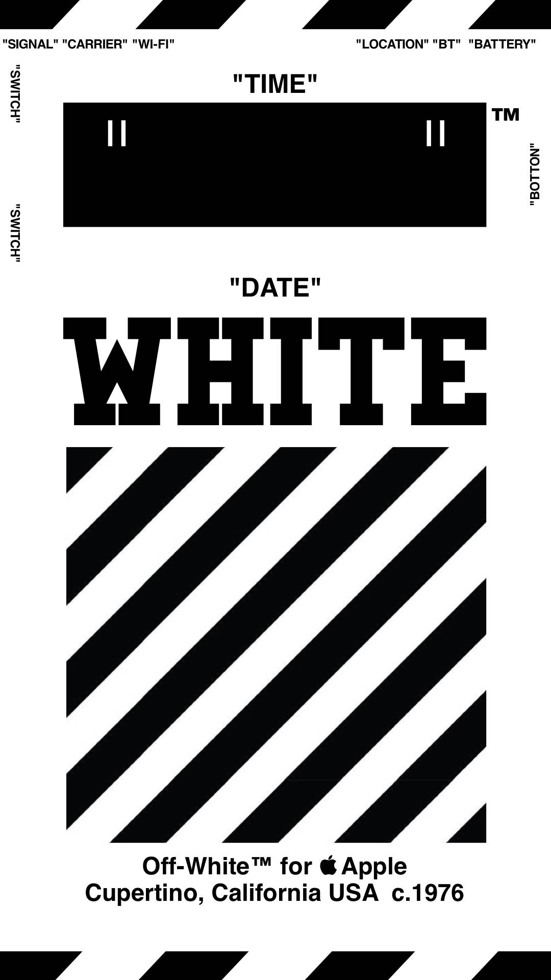 Off White, black and white, diagonal stripes, Full HD Phone Wallpaper