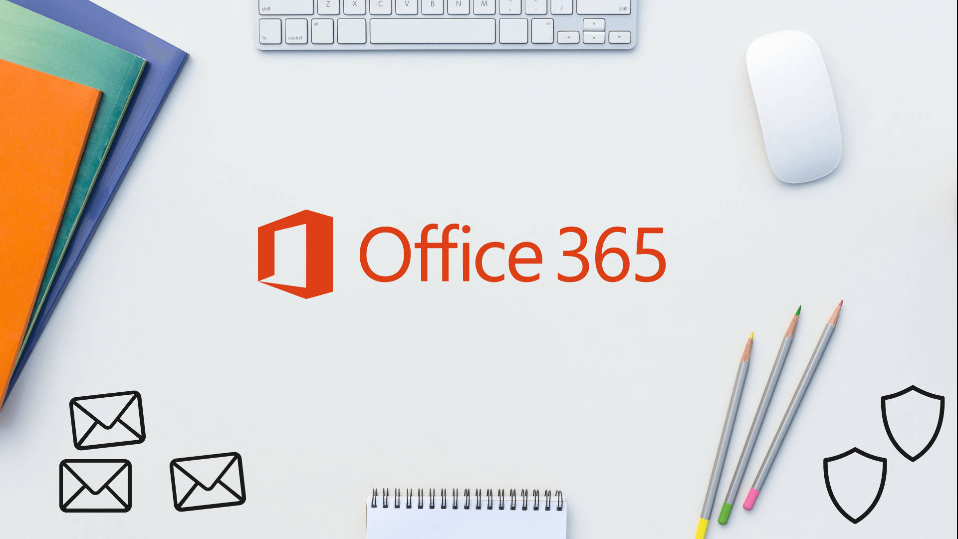 Office 365, white desk, keyboard, Full HD Desktop Wallpaper