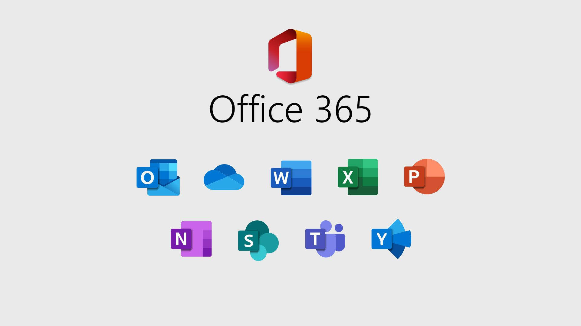 Office 365, logo, app icons, Full HD Desktop Wallpaper
