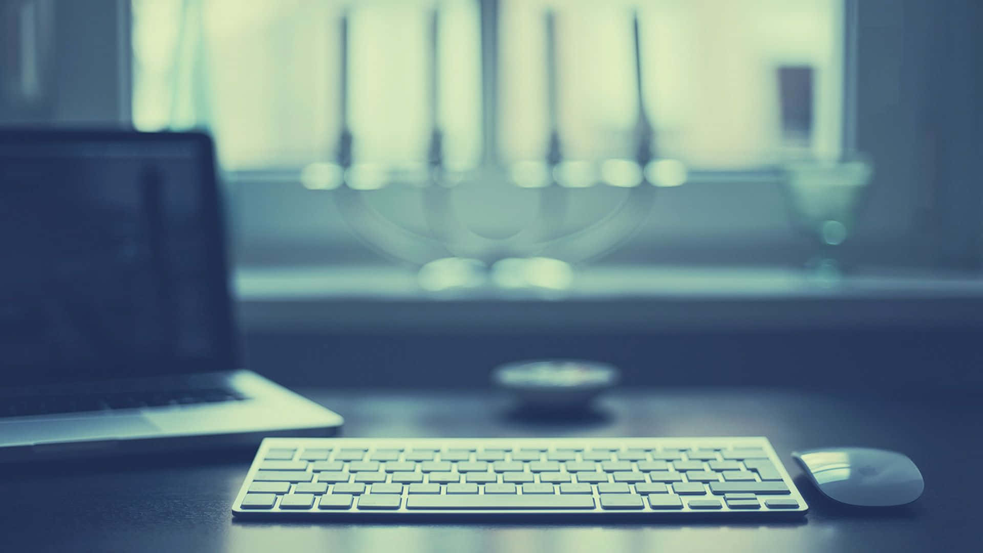 dark desk, keyboard, mouse, Full HD Desktop Wallpaper