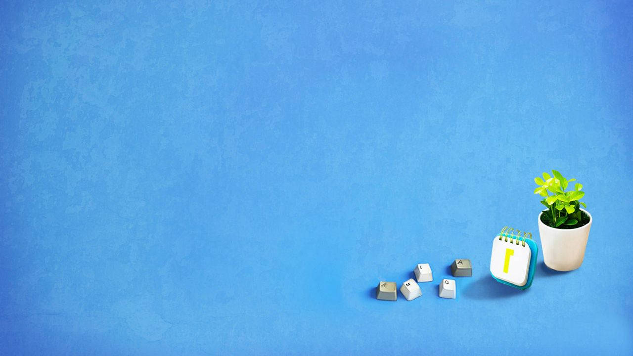 simple office package design, textured blue background, minimalist workspace scene, HD Desktop Wallpaper