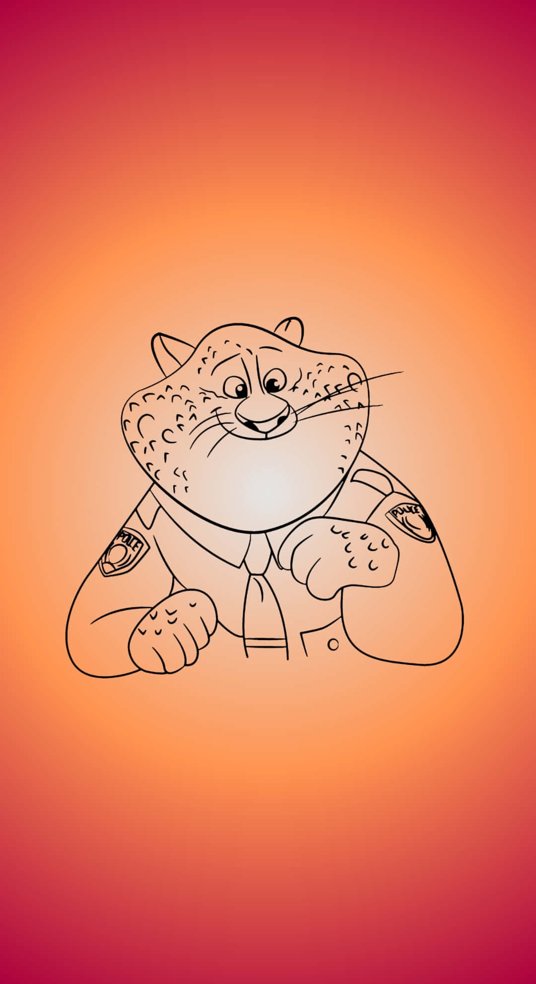 Officer Clawhauser, cartoon leopard, police uniform, Full HD Phone Wallpaper