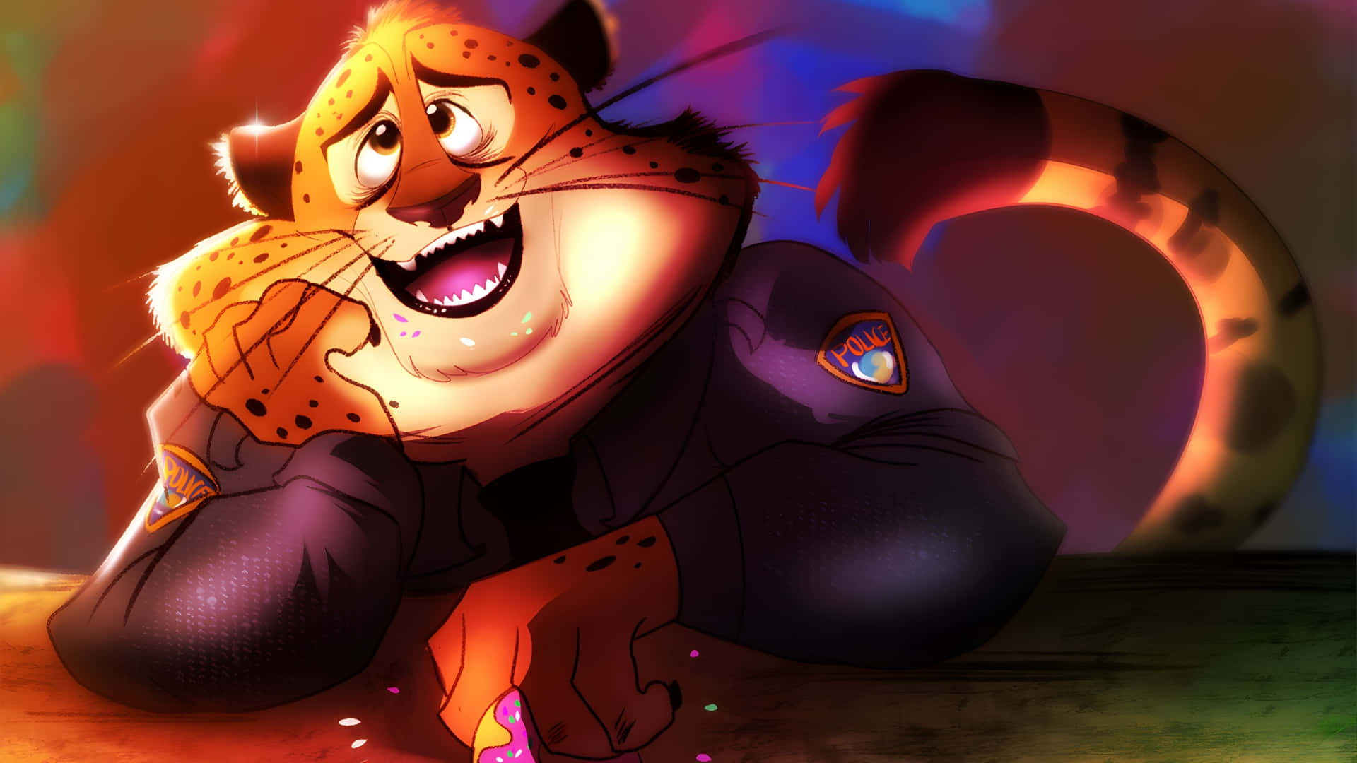 Officer Clawhauser, cheetah, police uniform, Full HD Desktop Wallpaper