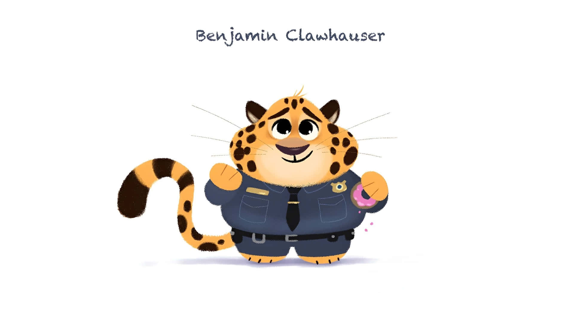 Officer Clawhauser, cartoon leopard, police uniform, Full HD Desktop Wallpaper