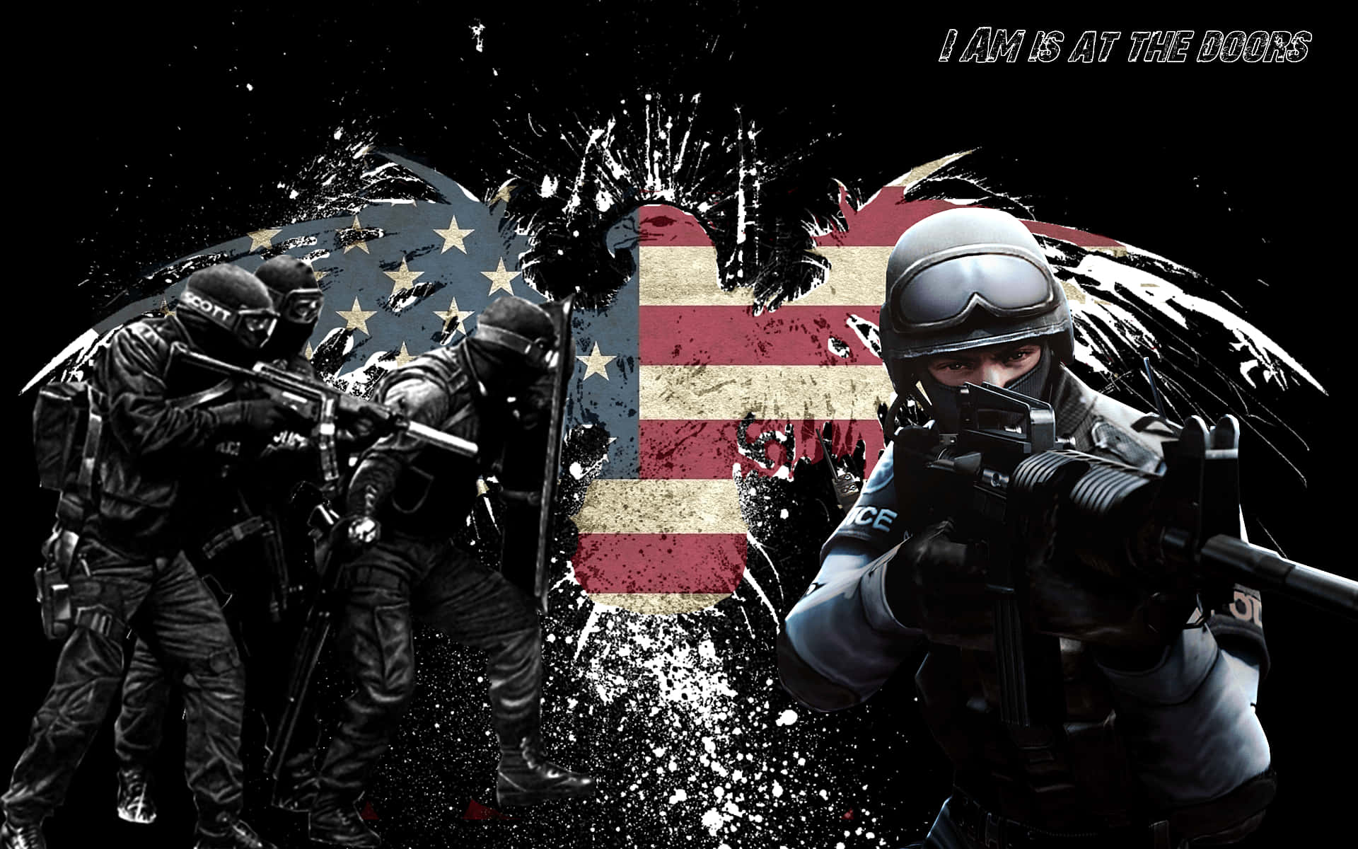 police officer, tactical police officers, full gear, Full HD Desktop Wallpaper
