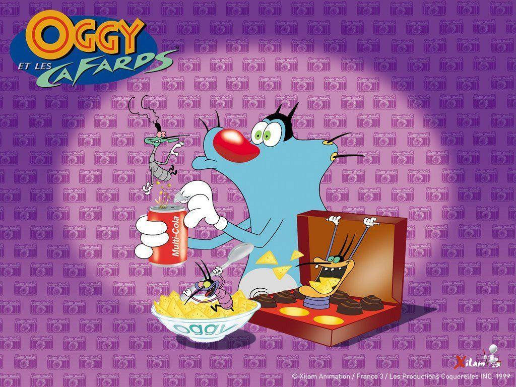 Oggy And The Cockroaches, Oggy, blue cat, SD Desktop Wallpaper