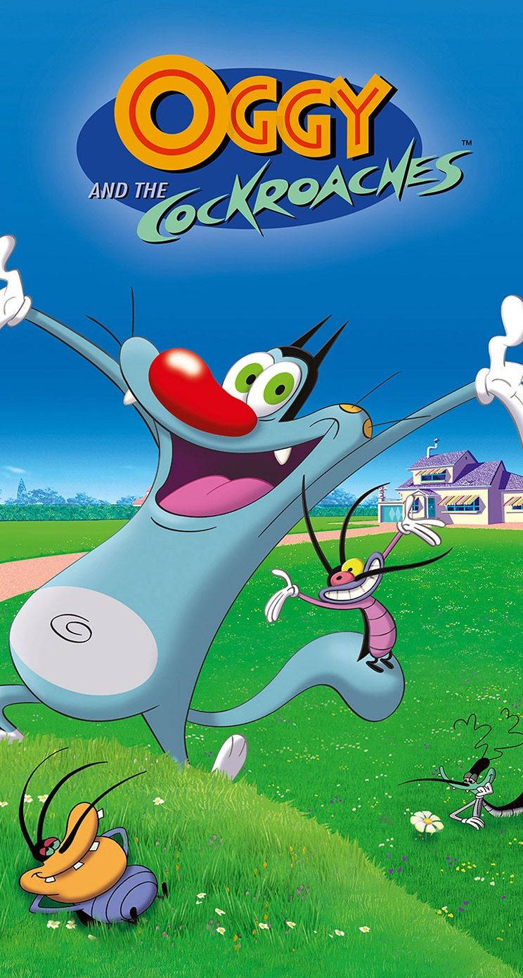 Oggy And The Cockroaches, cartoon cat, cockroaches, HD Phone Wallpaper