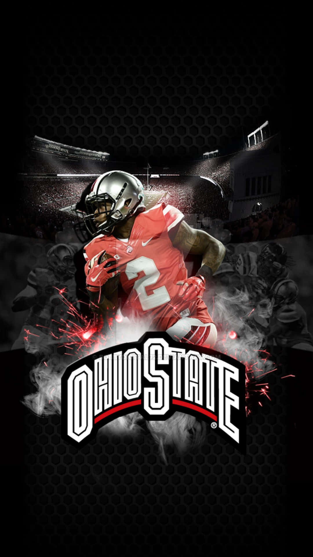 Ohio State Football, iPhone Player 2, red jersey, Full HD Phone Wallpaper