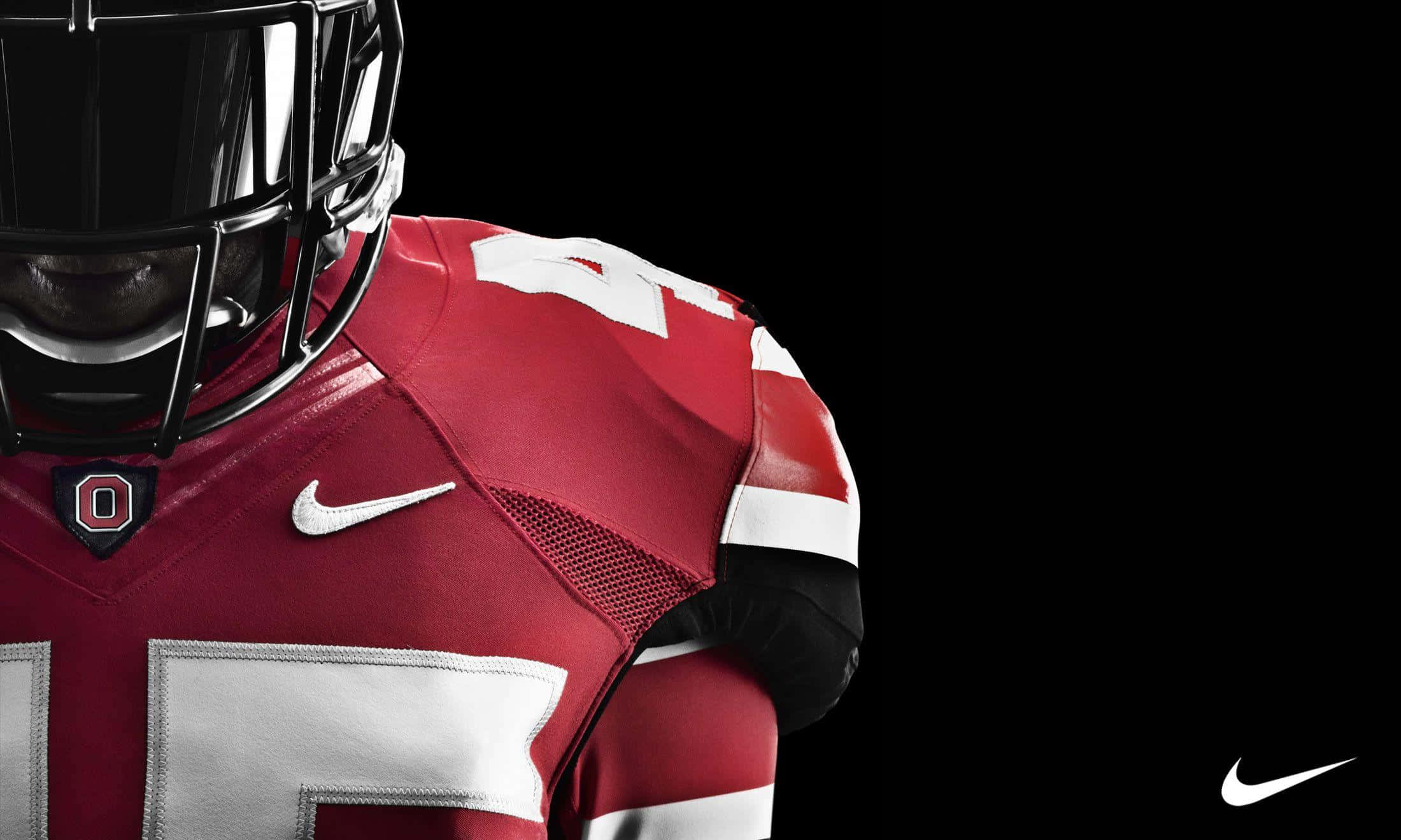 Ohio State Football, crimson jersey, white accents, Full HD Desktop Wallpaper