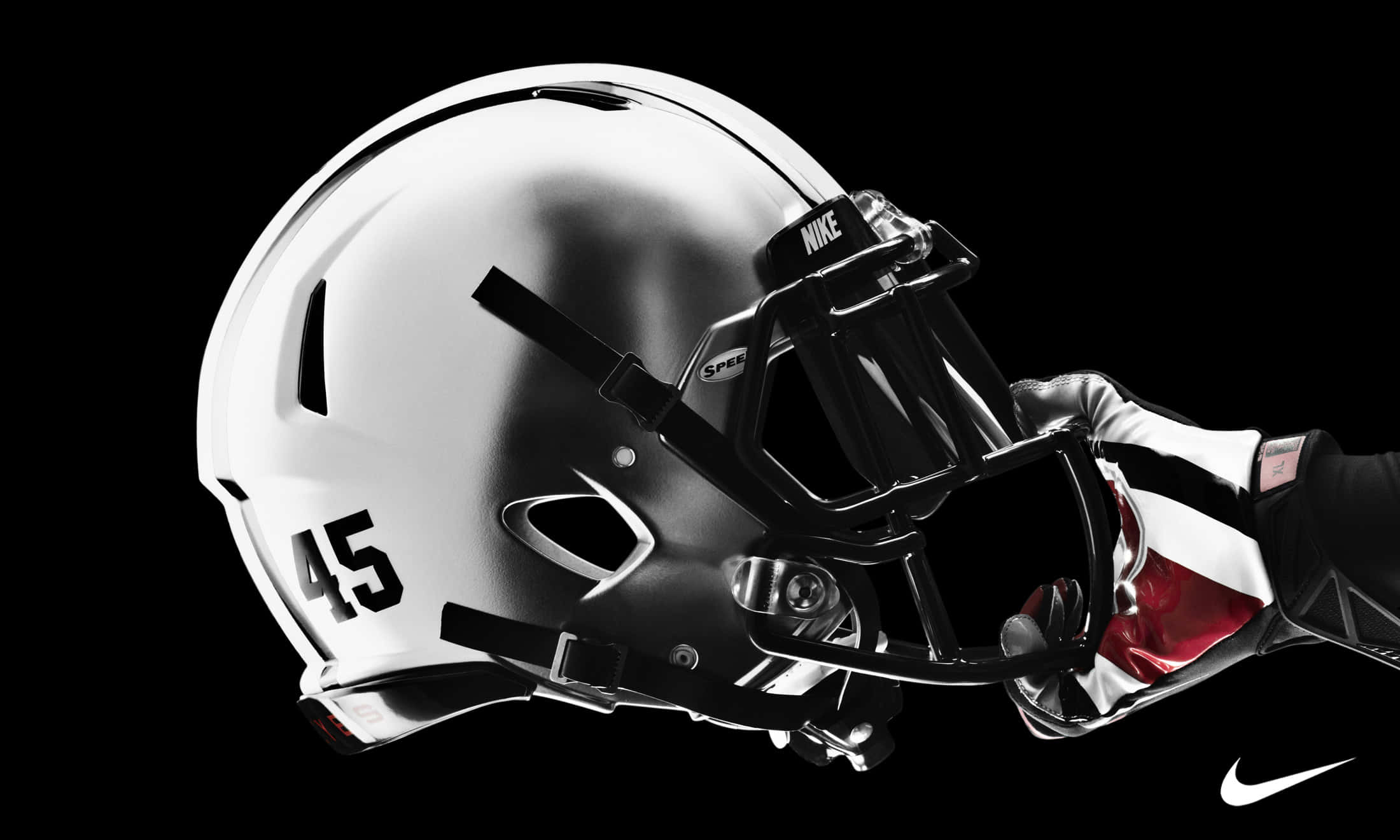 Ohio State Football, white football helmet, number 45, Full HD Desktop Wallpaper