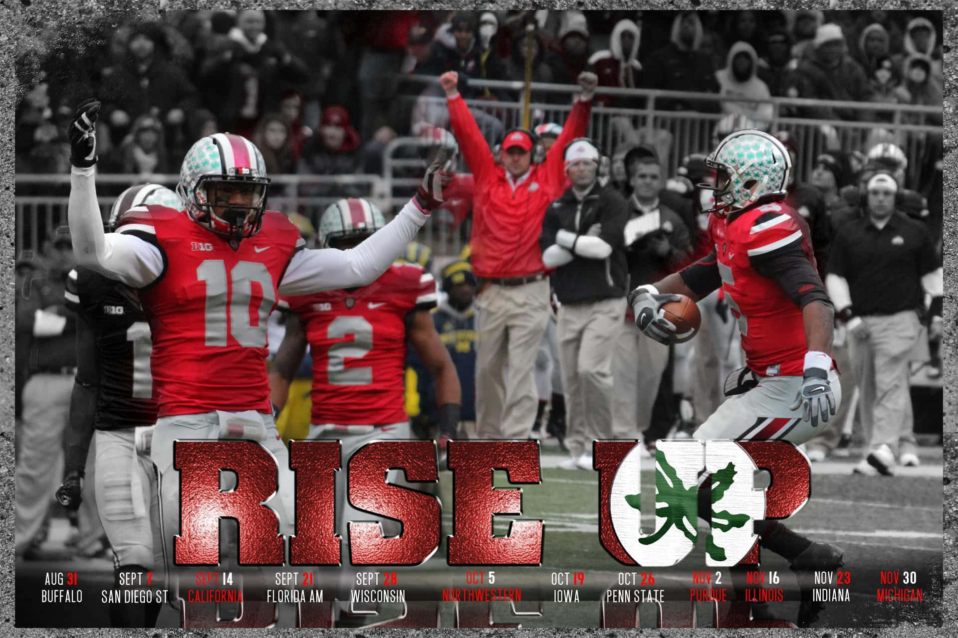 Ohio State Football, red uniforms, touchdown, Full HD Desktop Wallpaper