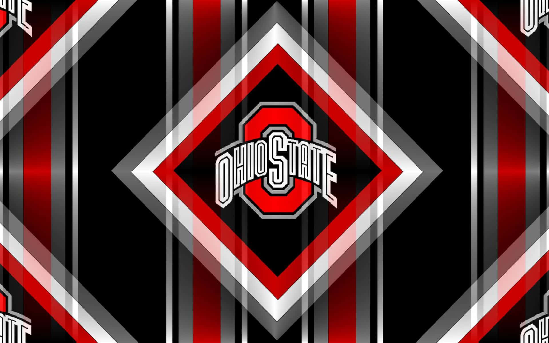 Ohio State football, red white and black, geometric diamond pattern, Full HD Desktop Wallpaper
