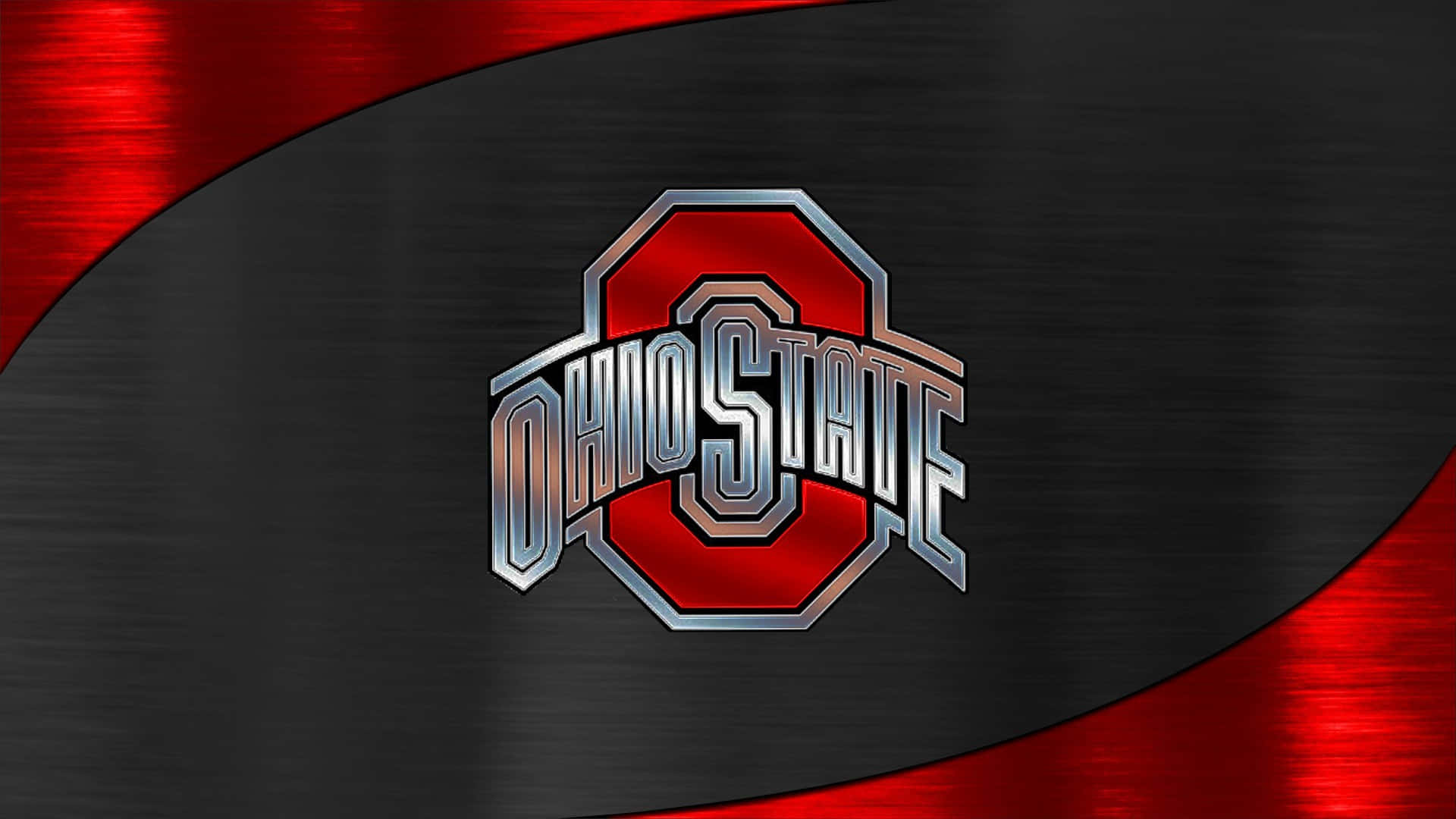Ohio State Football, metallic silver, red, Full HD Desktop Wallpaper