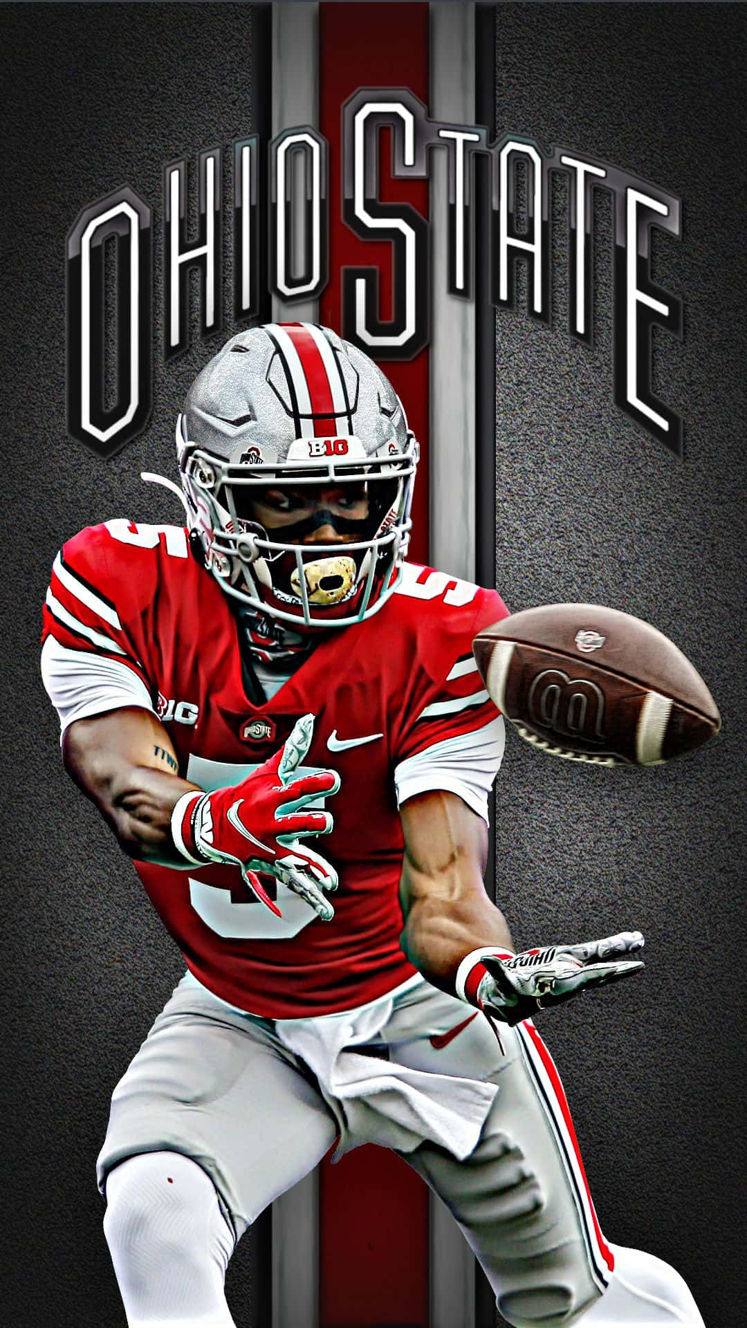 Ohio State football, red and gray uniform, team logo, Full HD Phone Wallpaper