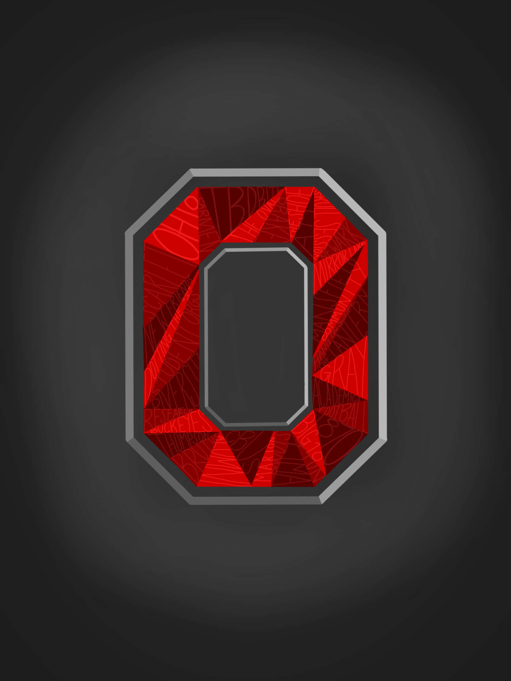 Ohio State football, red gemstone, letter O, Full HD Phone Wallpaper