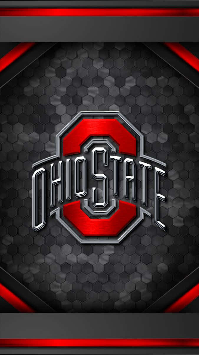Ohio State Football, iPhone, hexagonal textured background, SD Phone Wallpaper