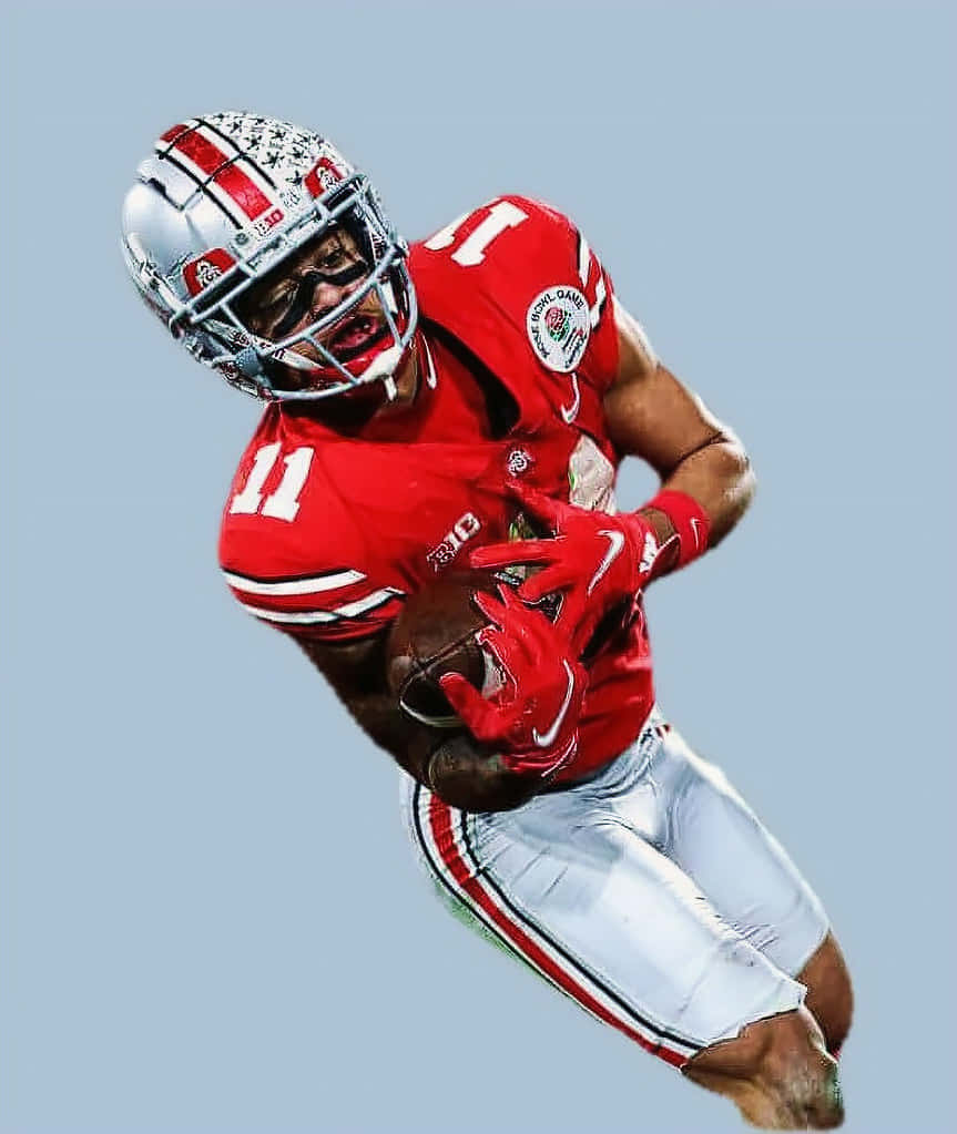 Ohio State Football, red Ohio State uniform, football, SD Phone Wallpaper