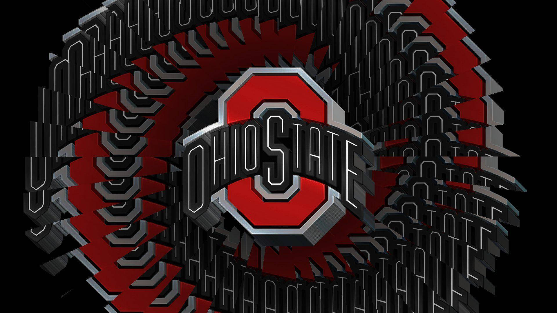 Ohio State University, Ohio State logo, red and gray lettering, Full HD Desktop Wallpaper
