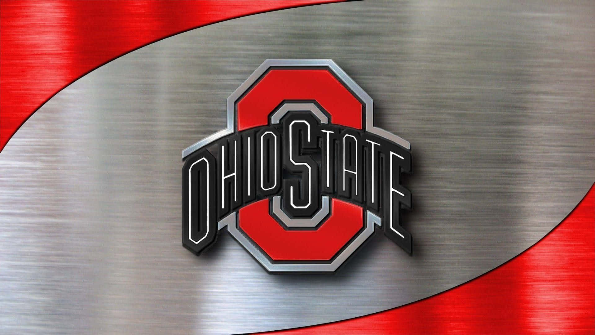 Ohio State University, Ohio State Logo, shiny silver, Full HD Desktop Wallpaper